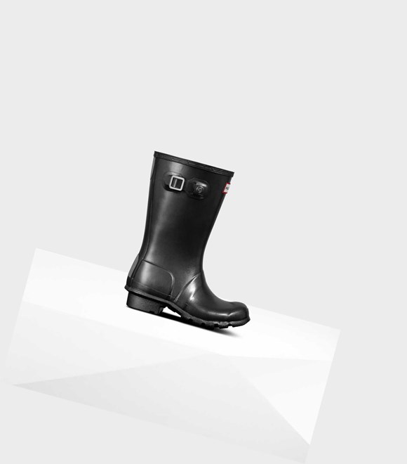 Bottes Courtes Hunter Original Big Pearlized Wellington Enfant Noir | 24531YVJK