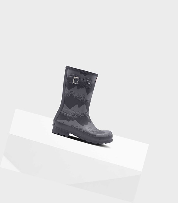 Bottes Courtes Hunter Original Storm Stripe Wellington Homme Grise | 19284NGQS