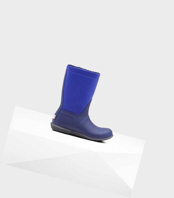 Bottes D'hiver Hunter Original Insulated Roll Top Sherpa Femme Bleu | 34281DBNQ