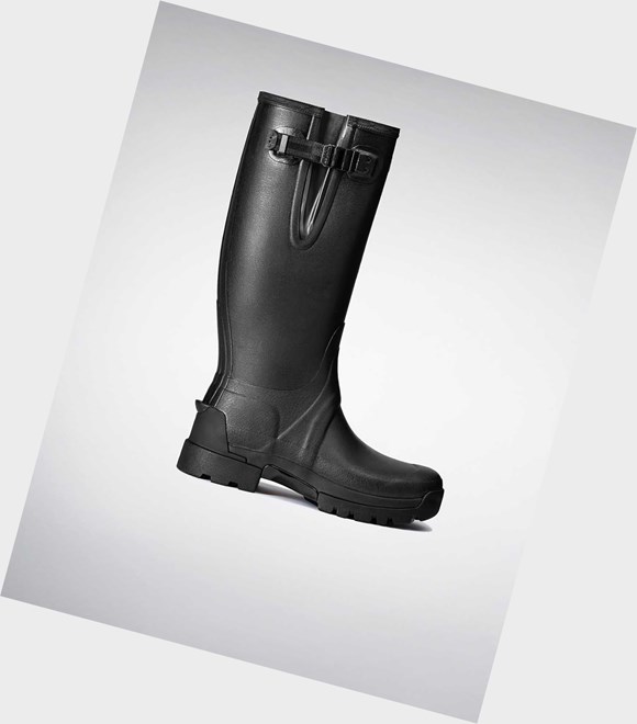 Bottes Hautes Hunter Balmoral Adjustable 3mm Neoprene Wellington Homme Noir | 02695FMHA