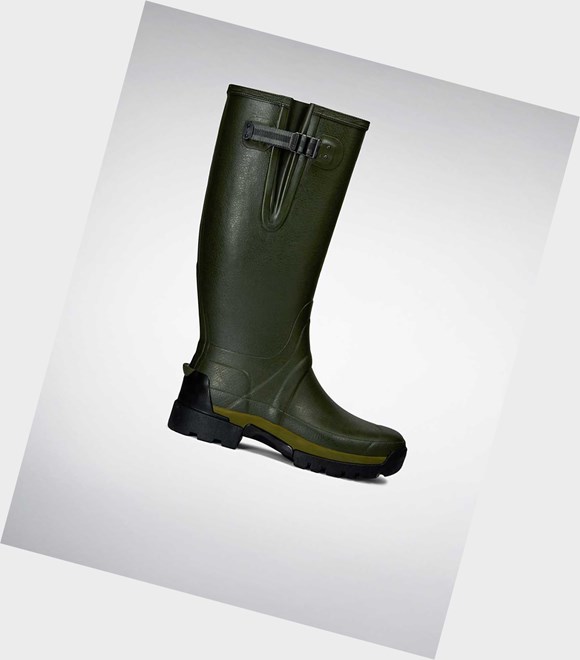 Bottes Hautes Hunter Balmoral Adjustable 3mm Neoprene Wellington Homme Vert | 51632FPTJ