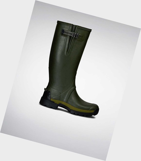 Bottes Hautes Hunter Balmoral Bamboo Carbon Wellington Homme Vert | 49860ATHU
