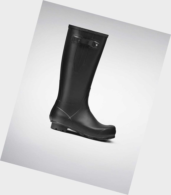 Bottes Hautes Hunter Norris Field Side Adjustable Wellington Homme Noir | 56937EAKU