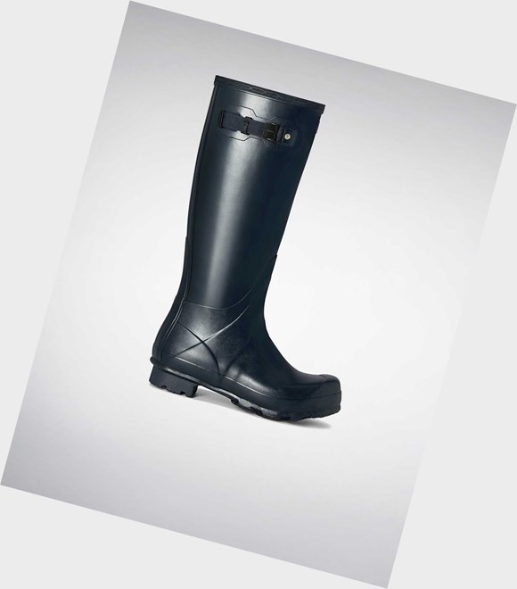 Bottes Hautes Hunter Norris Field Wellington Homme Bleu Marine | 62851NAWL