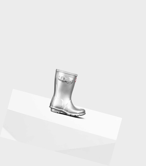 Bottes Hautes Hunter Original Little Metallic Wellington Enfant Argent | 05149JROM