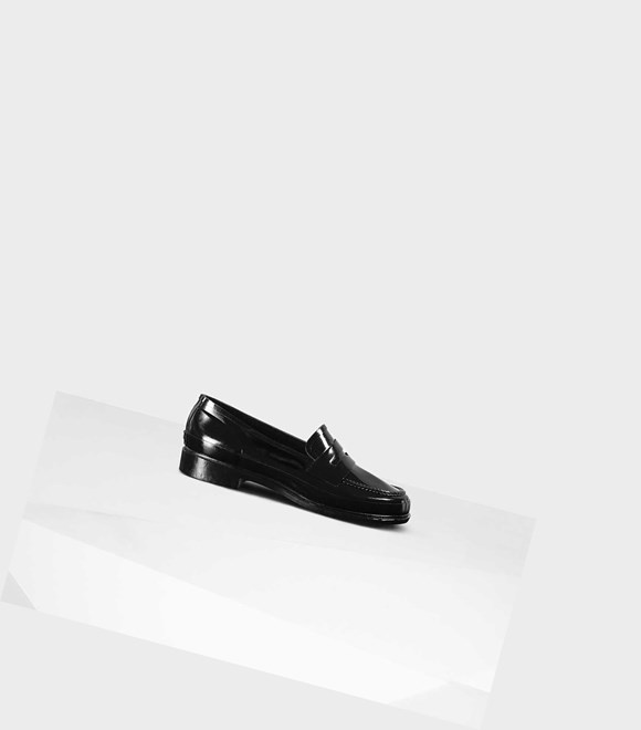 Loafers Hunter Original Gloss Penny Femme Noir | 26078WLND
